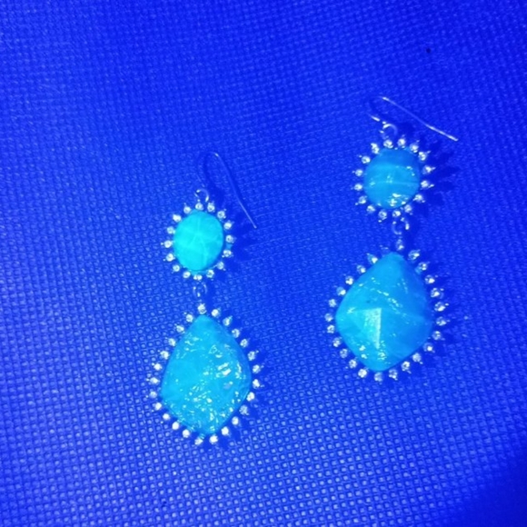 UV Reactive Resin Inlaid Earrings ☆Glows Under Black light☆ - Picture 9 of 11